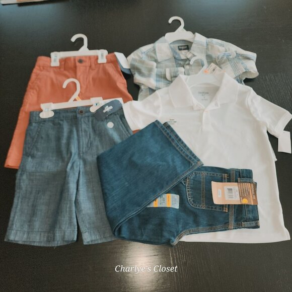 Oshkosh B'gosh & Carhartt 5pc LOT Boys Sizes 6-8 NWT|Back 2 School Playdate Pics - Picture 1 of 16